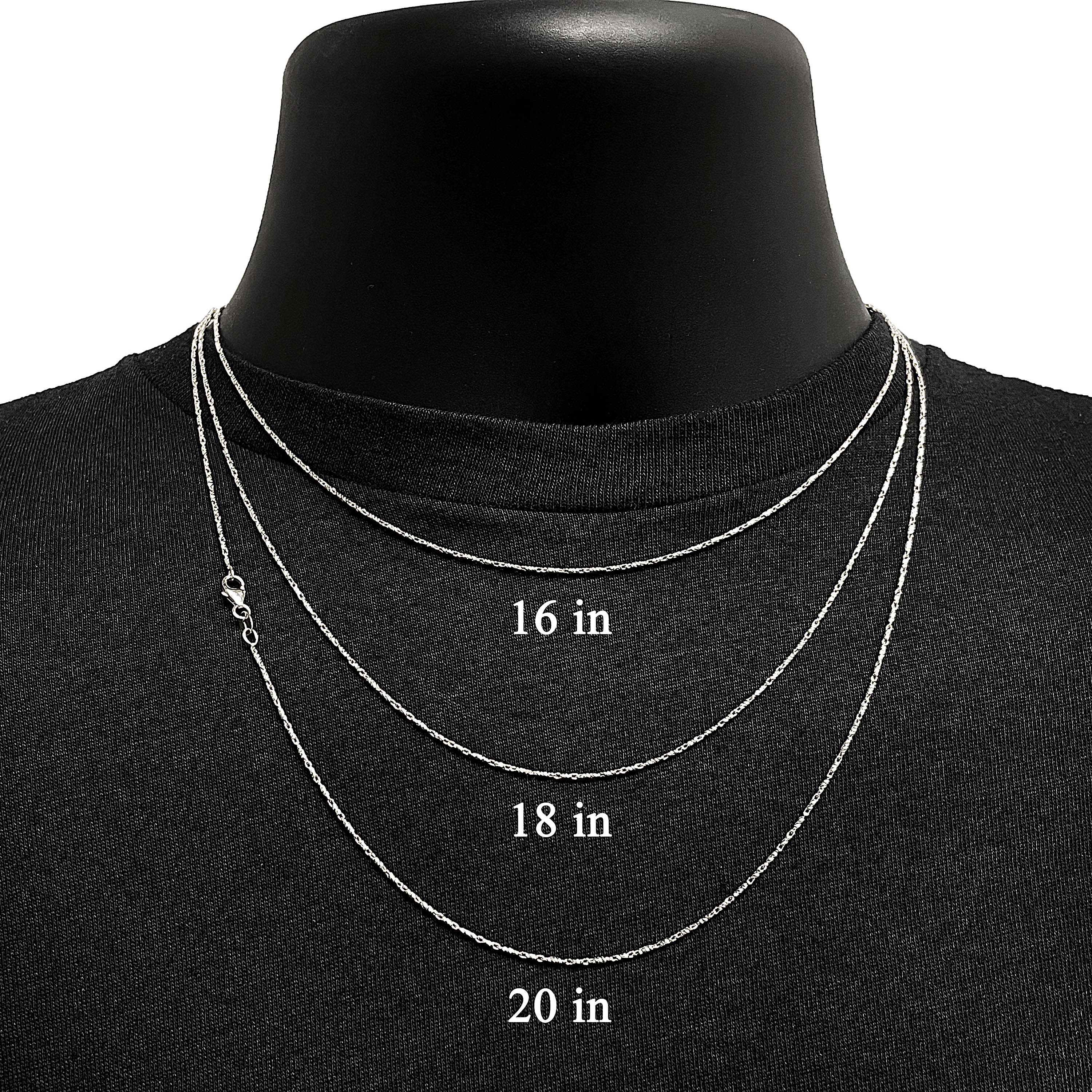 Italian 14k White Gold Solid Diamond Cut Raso Chain Necklace 16" 1.1mm 4 grams - 16" 4 grams