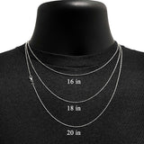 Italian 14k White Gold Solid Diamond Cut Raso Chain Necklace 16" 1.1mm 4 grams - 16" 4 grams