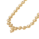 14k Yellow Gold V Shape Diamond Cut Heart Link Necklace 17" 6mm 15.7 grams