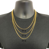 Italian 14k Yellow Gold Solid Diamond Cut Franco Chain Necklace 3.3mm 20" 28.7g - 20" 28.7 grams