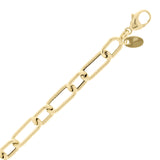 Italian 14k Yellow Gold Hollow Twisted Paper Clip Link Bracelet 8.75" 6.5mm 4.4g