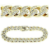 REAL 14K Yellow Gold 5.17ctw Diamond Miami Cuban Link Bracelet 12mm 9"