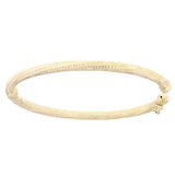 Italian 14k Yellow Gold Polished Honeycomb Design Hollow Oval Bangle Bracelet