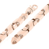 14k Rose Gold Solid Handmade Bullet Style Link Chain Bracelet 7" 6mm 25.2 grams - Rose,7" 25.2 grams