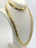 Men's 10k Yellow Gold Solid Heavy Miami Cuban Chain Necklace 22" 10.4mm 143g