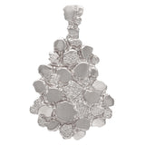 14k White Gold Solid Free Form Nugget Charm Pendant 1.5" 8.1 grams - White