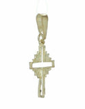10k Yellow Gold Solid Diamond Cut Open Cross Religious Charm Pendant 0.9 gram