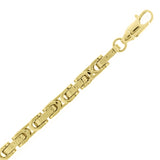 Italian 14k Yellow Gold Byzantine Greek Links Bracelet 8.5" 6.5mm 16.6 grams