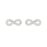 14k White Gold 0.30ctw Diamond Infinity Symbol Stud Earrings