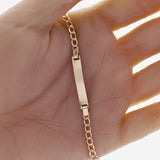 Italian 14k Yellow Gold Engravable Baby Kid ID Figaro Bracelet 6.5" 2.2 grams