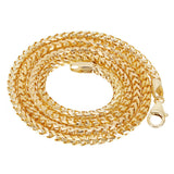 Italian 14k Yellow Gold Solid Diamond Cut Franco Chain Necklace 18" 3mm 21.5 grams - 18" 21.5 grams