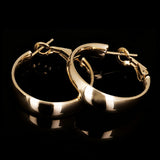 Italian 14k Yellow Gold High Polish Shiny Round Hollow Hoop Earrings 1" 5.7mm 3g