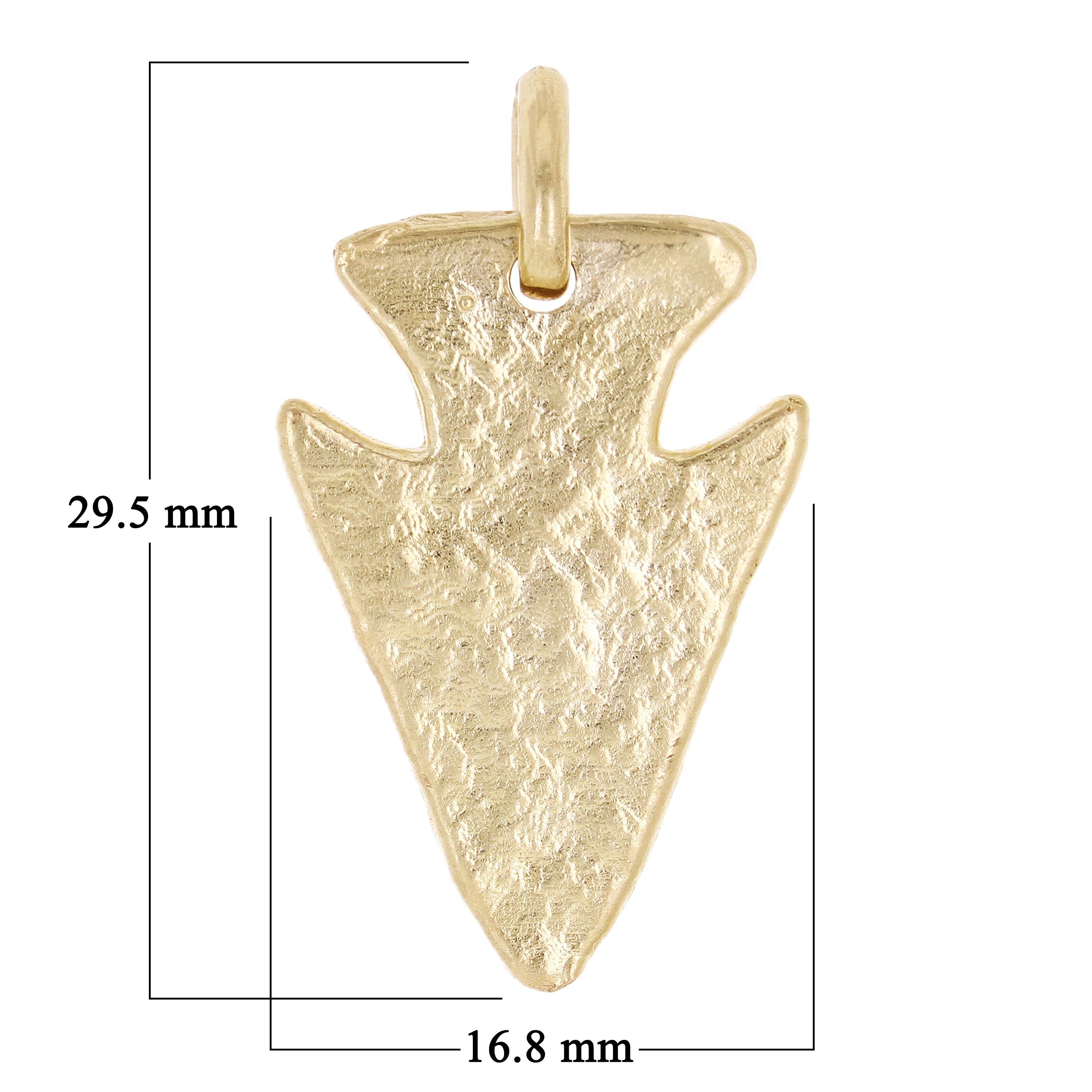 14k Yellow Gold Hammered Arrow Pendant 1.15" 5.3 grams