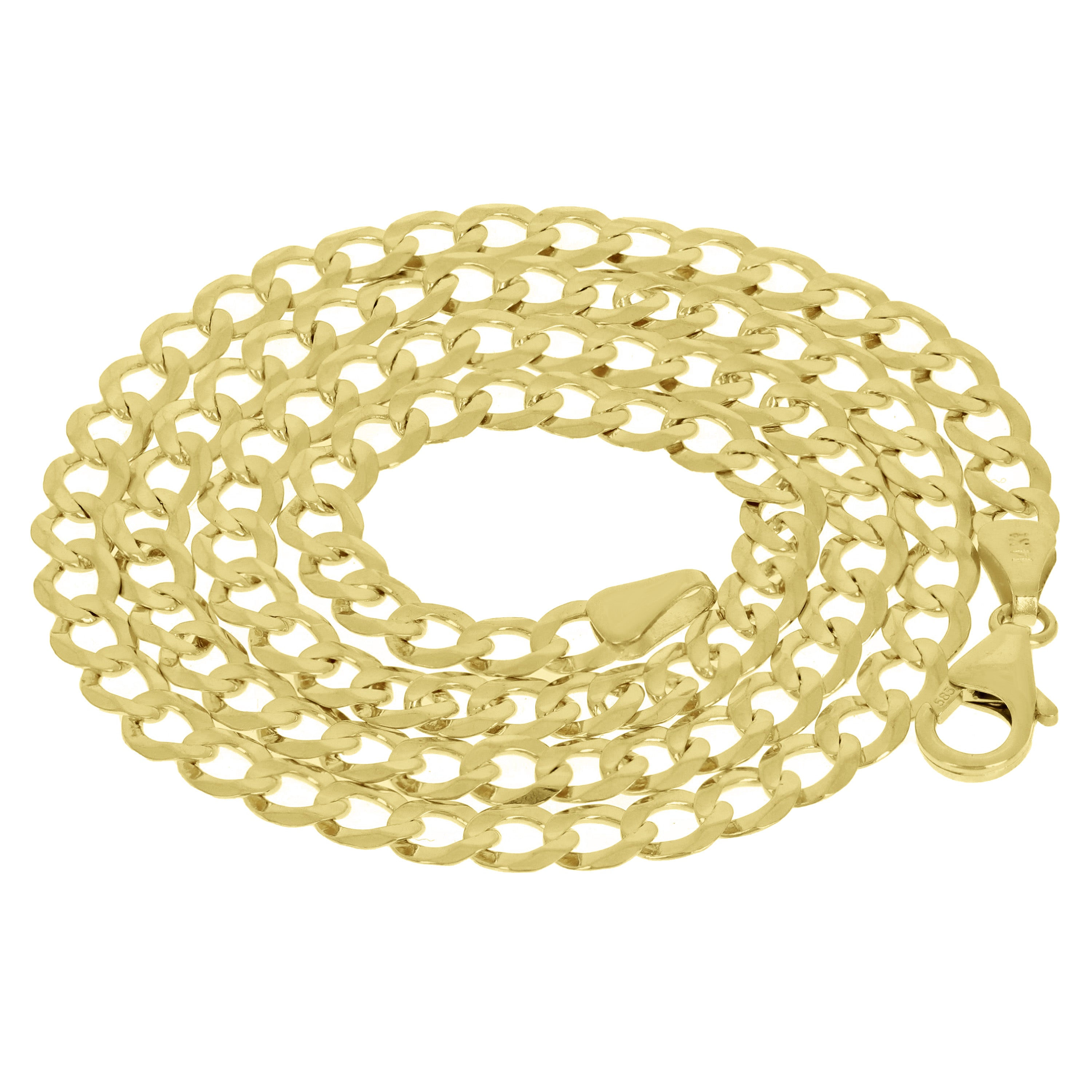 Italian 14k Yellow Gold Cuban Necklace 4.5mm 18" - 26"