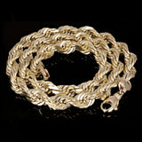 Men's 14k Yellow Gold Solid Diamond Cut Rope Chain Necklace 11mm 22" 206.8 grams - 22" 206.8 grams