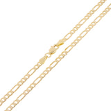 Italian 14k Yellow Gold Solid Figaro Chain Necklace 18" 2.3mm 4.3 grams - 18"