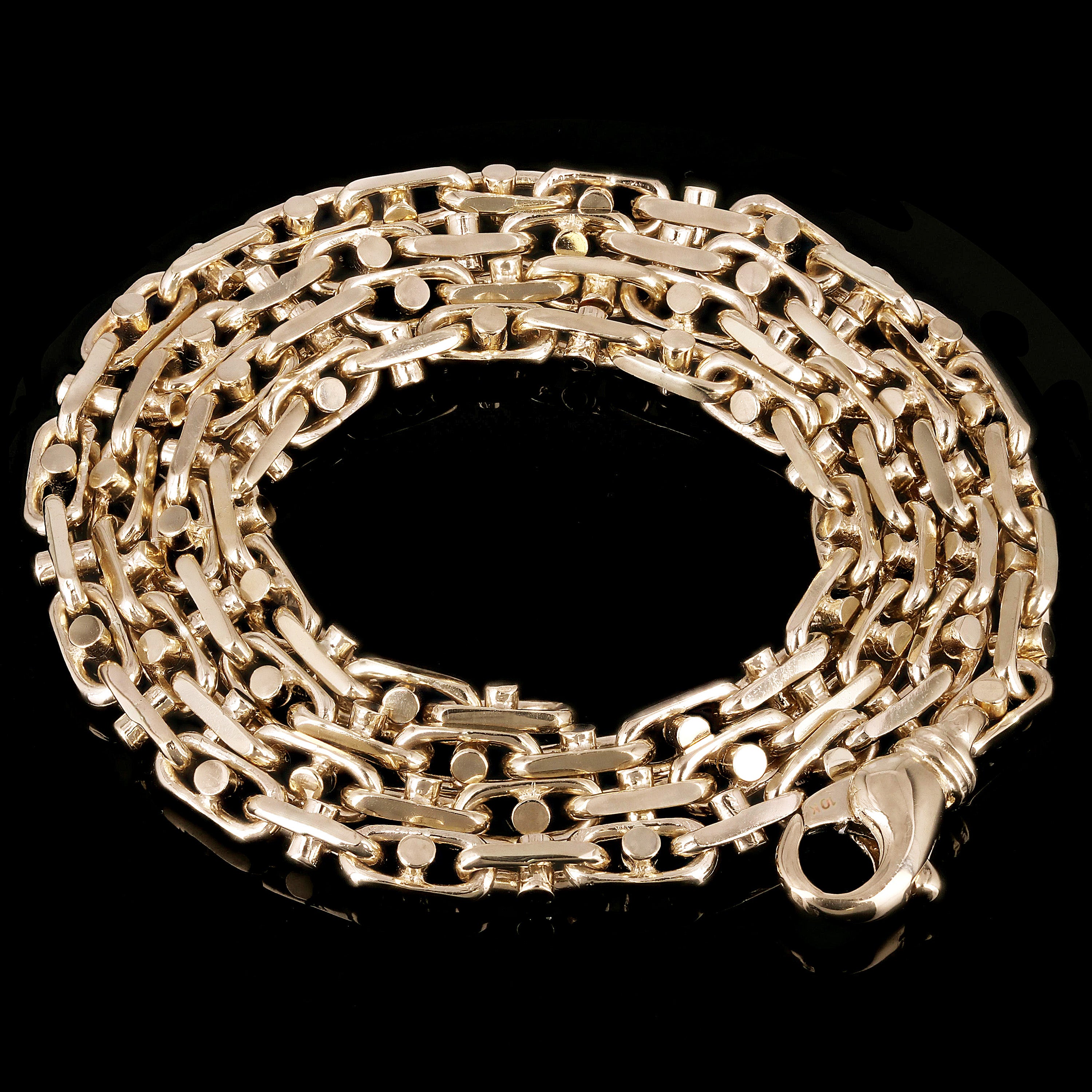 10k Yellow Gold Solid Handmade Link Chain Necklace 20" 5mm 35.3 grams - 20"