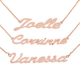 14k Rose Gold Personalized Script Name Plate Pendant Necklace Adj.16-20" Chain