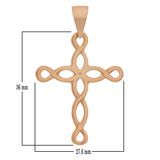 14k Rose Gold Filigree Cross Charm Pendant 1.75" 2.5 grams - Rose