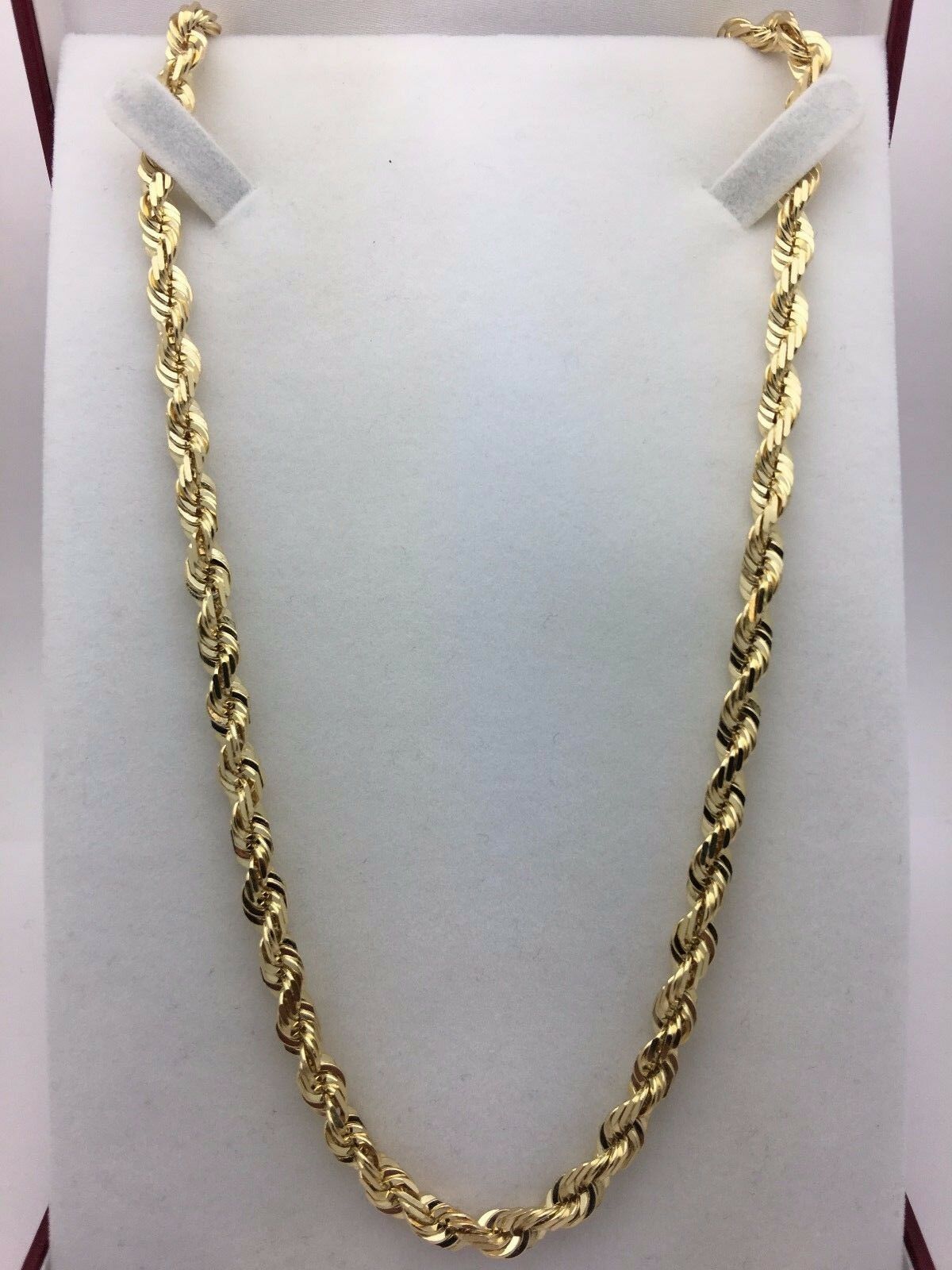 14k Yellow Gold Solid Diamond Cut Rope Chain Necklace 30"  6mm 81 grams