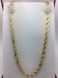 14k Yellow Gold Solid Diamond Cut Rope Chain Necklace 30"  6mm 81 grams