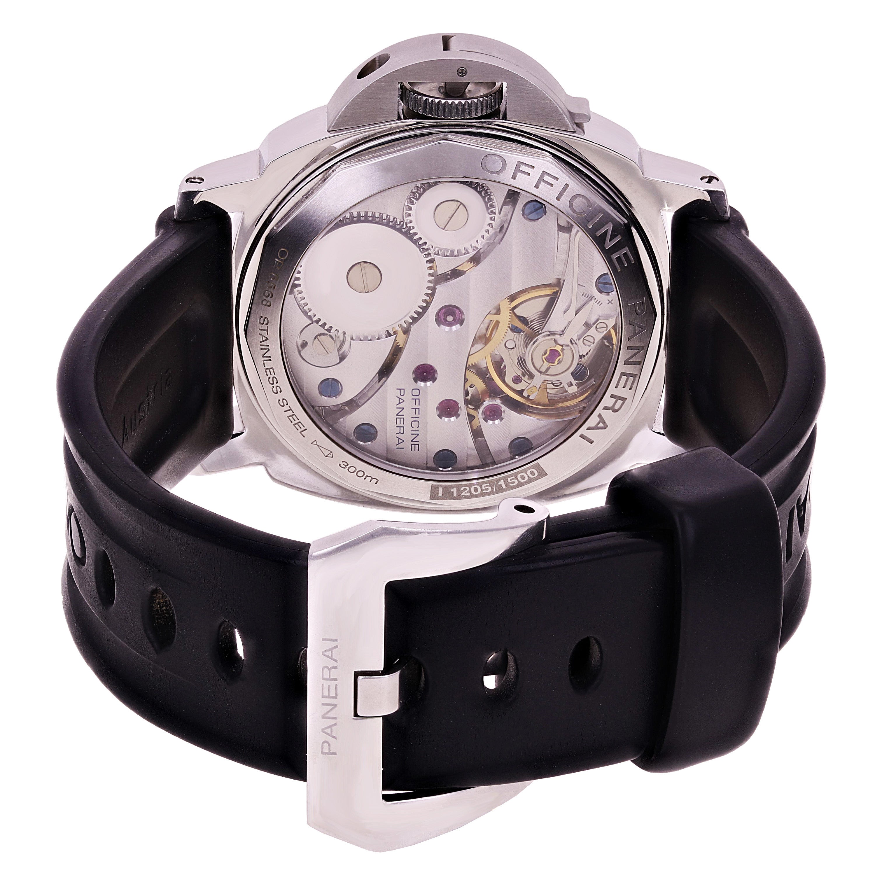 Panerai Men's Luminor Base Manual Wind Black Rubber Strap