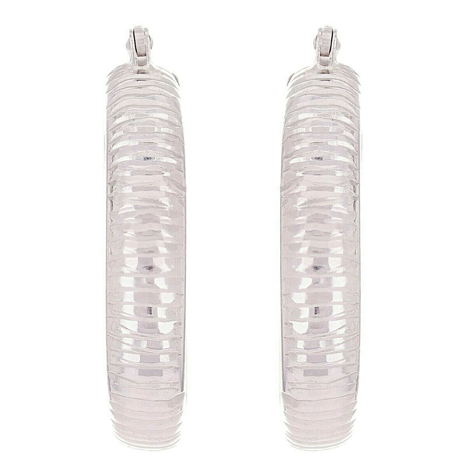 925 Sterling Silver Solid Round Hoop Loop Earrings 1" 5mm 5.2 grams