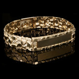 Men's 10k Yellow Gold Solid Nugget ID Bracelet 7" 12.5mm 25.9 grams - 7" 25.9 grams