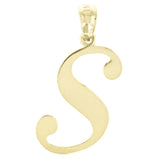 14k Yellow Gold Initial Letter S Alphabet Charm Pendant - Letter S,Yellow