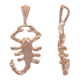 14k Rose Gold Diamond Cut Zodiac Sign Scorpion Charm Pendant 1.1" 2.4 grams - Rose