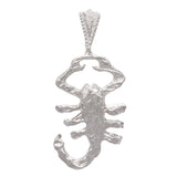 14k White Gold Diamond Cut Zodiac Sign Scorpion Charm Pendant 2.4 grams - White