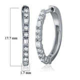 14k White Gold 1/4 ctw Diamond Hoop Earrings