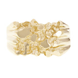 14k Yellow Gold Solid Chunky Nugget Ring 13mm Size 7.5 6.5 grams - Ring Size 7.5