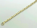 Men's 14k Yellow Gold Handmade Fashion Link Bracelet 7.5" 4.7mm 19.5 grams - 7.5"