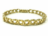 10k Yellow Gold Solid Horse Shoe Nugget Bracelet 8" 10.5mm 21 grams