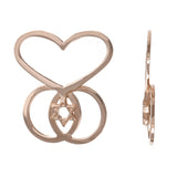 14k Rose Gold Heart Infinity Star of David Charm Pendant 2.2grams - Rose