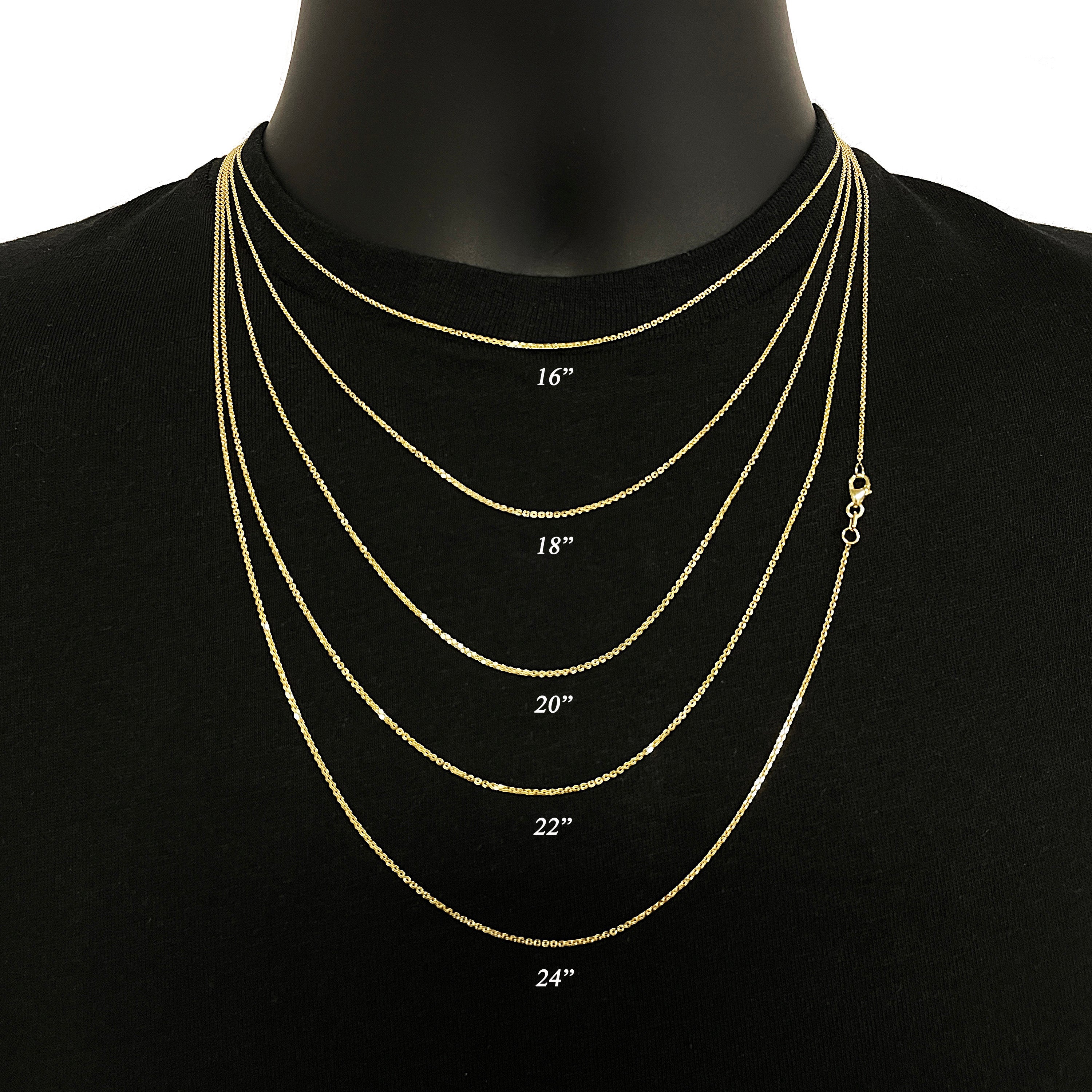 Italian 14k Yellow Gold Rolo Chain Necklace 1.1mm 24" 2.2 grams - 24",1.1 mm 2.2 grams