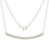 14k Yellow White or Rose Gold 0.30ctw Diamond Double Row Curved Bar Pendant Layer Necklace