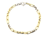 14k Two Tone Gold Handmade Fashion Link Bracelet 8.25" 5.5mm 17.3 grams