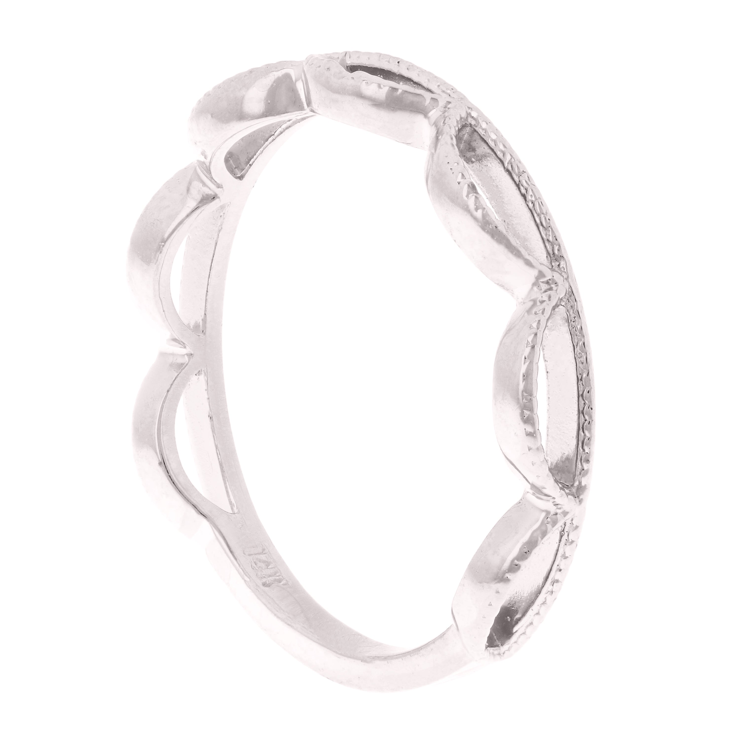 14k White Gold Crown Stackable Ring 2.1 grams Size 6.75 - White
