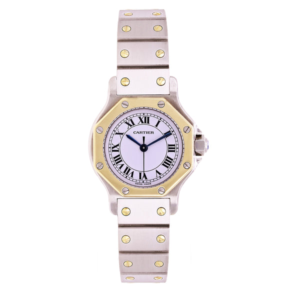 Cartier Santos Octagon 18k Yellow Gold And Stainless Steel Automatic