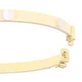 Italian 14k Yellow & White Gold Hollow Screw Design Bangle Bracelet 7" 5.2 grams