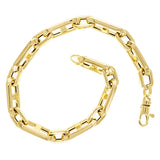 Italian 14k Yellow Gold Hollow Anchor Chain Bracelet 7.5" 6.6mm 8 grams