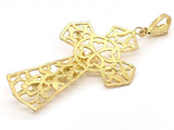 10k Yellow Gold Jesus Christ Filigree Crucifix Cross Pendant 3.3" 3.3" 12 grams