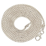 Italian 14k White Gold Solid Diamond Cut Franco Chain Necklace 18" 1.5mm 4 grams - 18" 4 grams