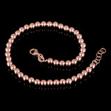 Italian 14k Rose Gold Hollow Ball Bead Bracelet 8" 4mm 3 grams - Rose