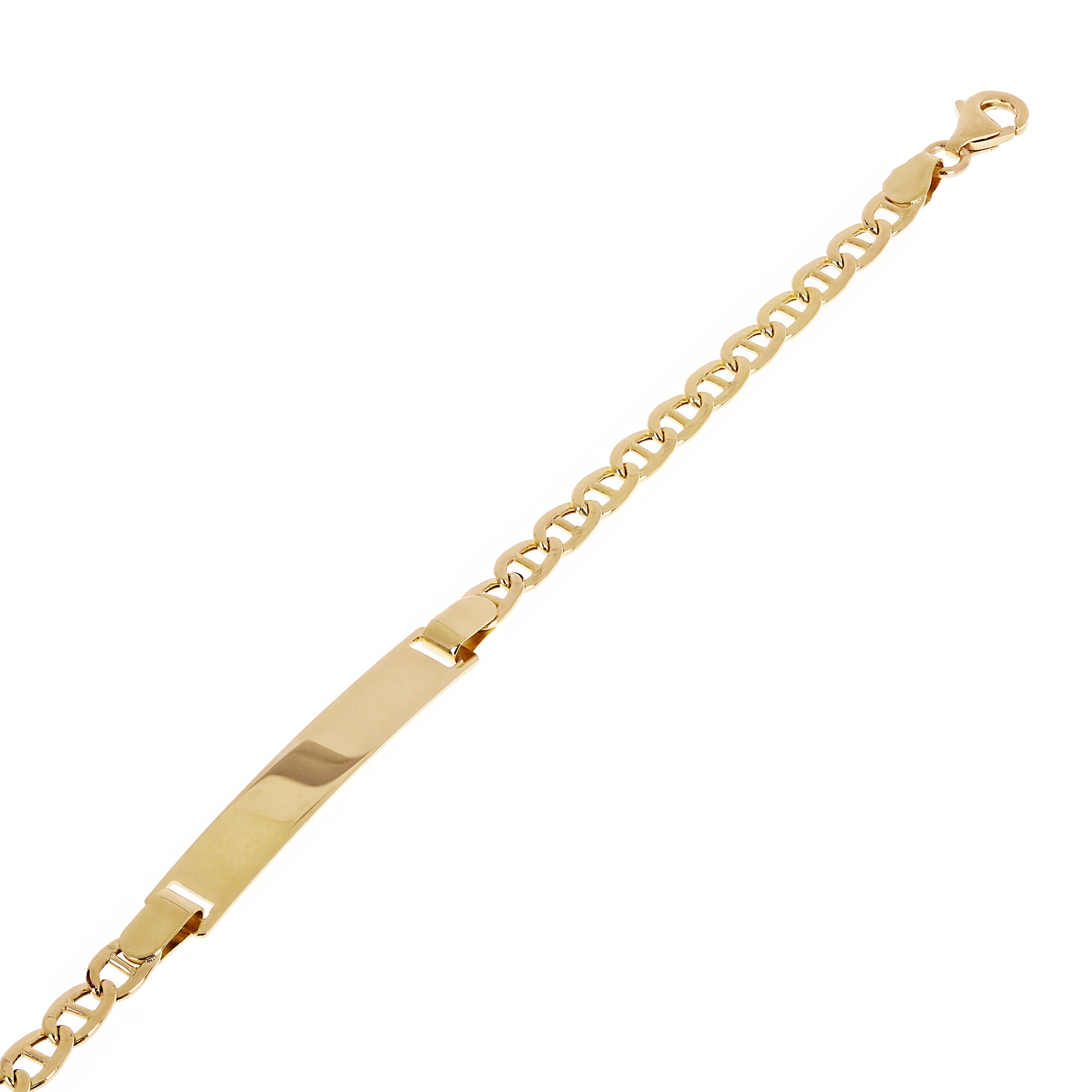 Italian 14k Yellow Gold Engravable Baby Kids Mariner ID Bracelet 5.5" 2.4 grams