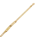 Italian 14k Yellow Gold Engravable Baby Kids Mariner ID Bracelet 5.5" 2.4 grams