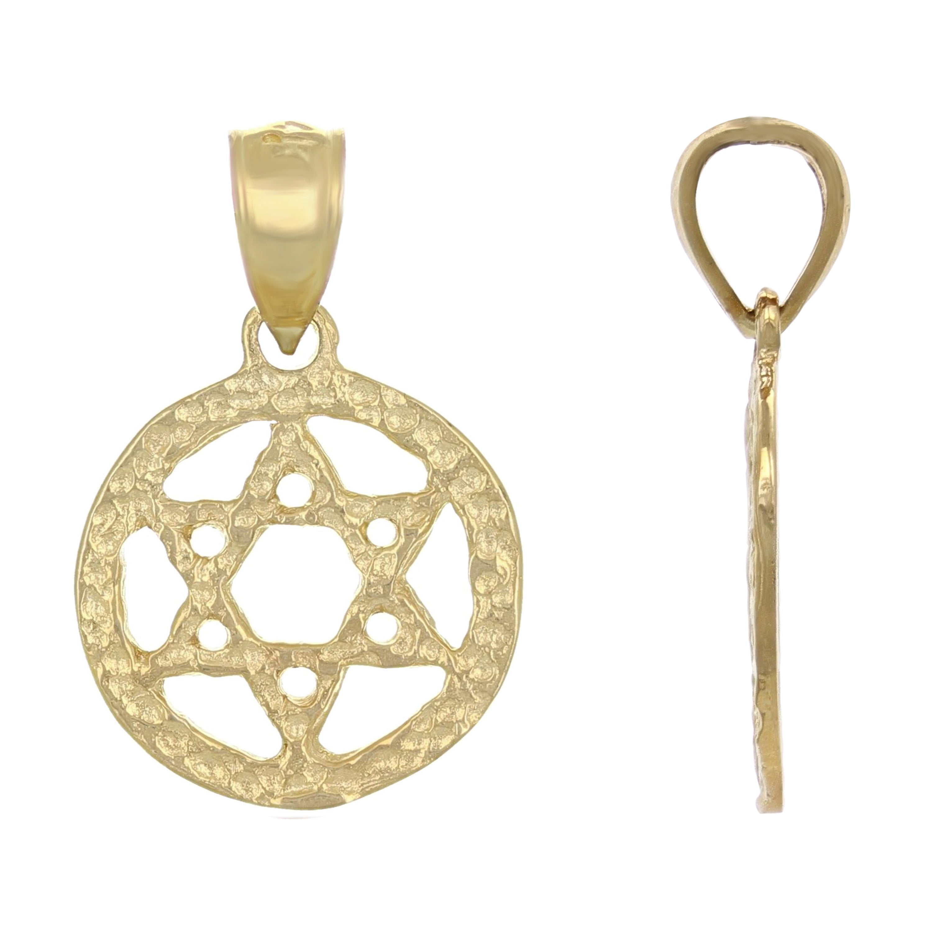 14k Yellow Gold Solid Jewish Star of David Charm Pendant 1.2 grams - Yellow