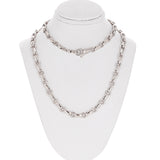 14k White Gold Handmade Fashion Link Necklace 20" 6.5mm - 20"